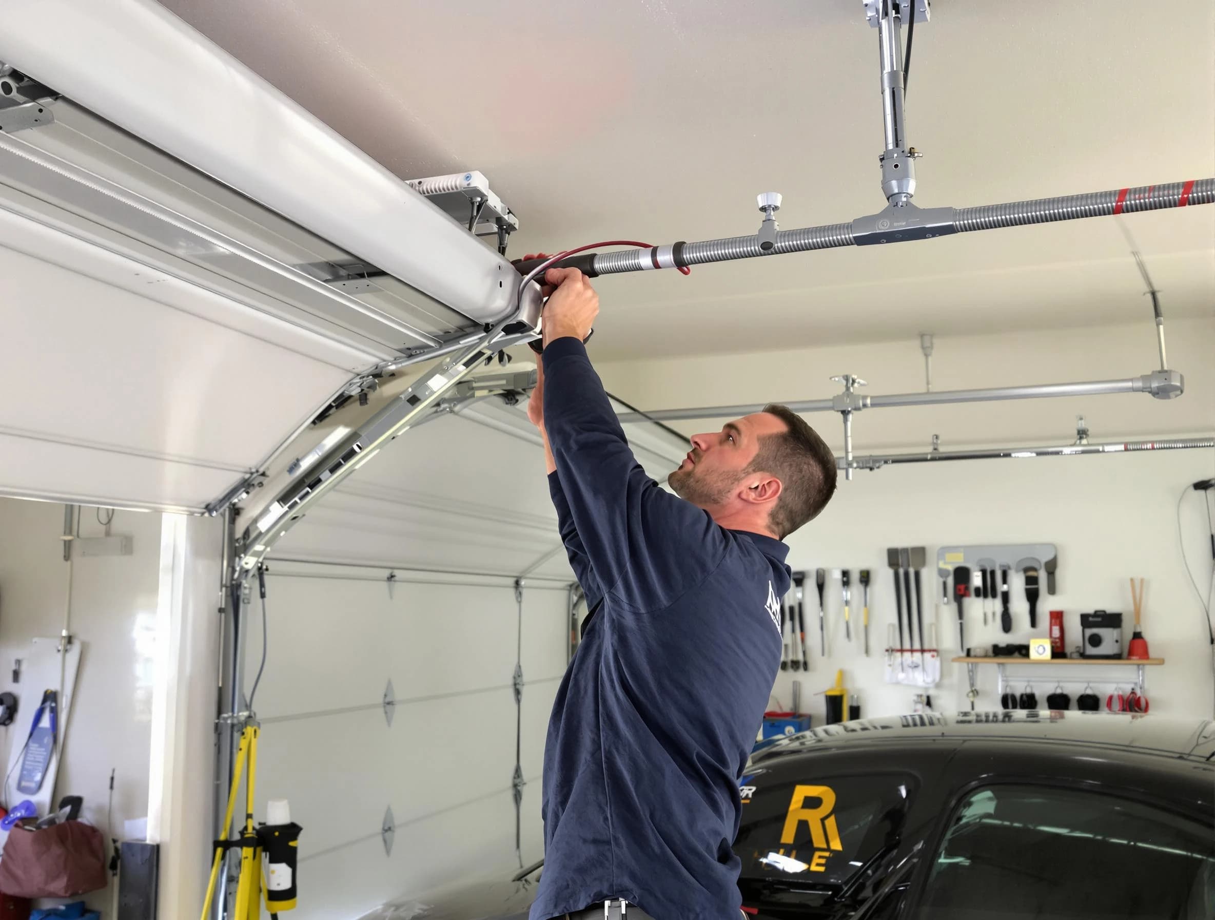 Calera Garage Door Repair technician performing garage door cable repair in Calera