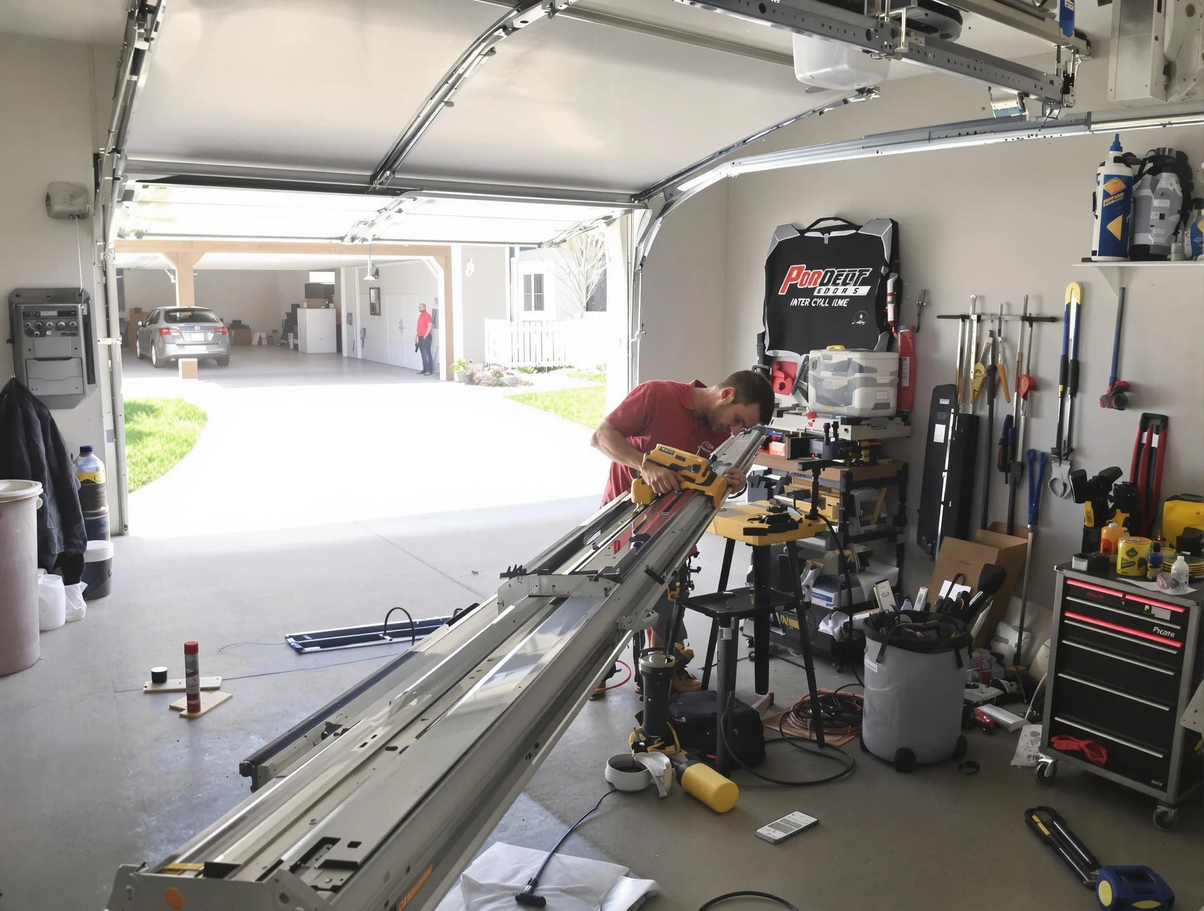 Calera Garage Door Repair expert performing track repair in Calera