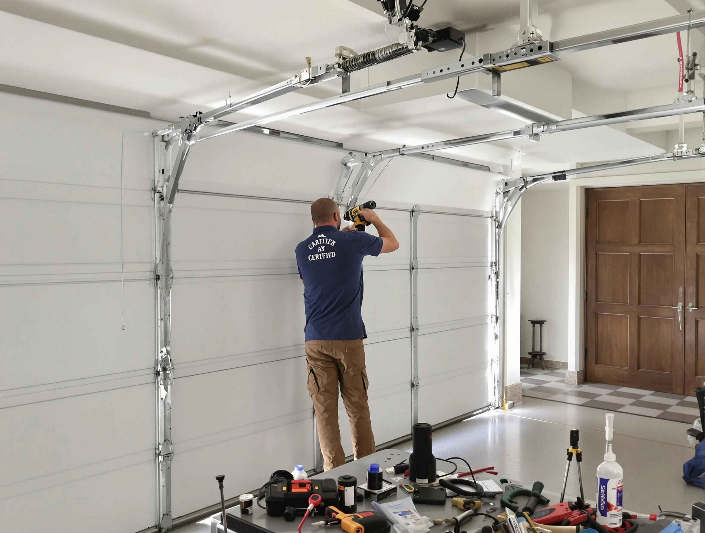 Calera Garage Door Repair certified technician performing precision garage door repair in Calera