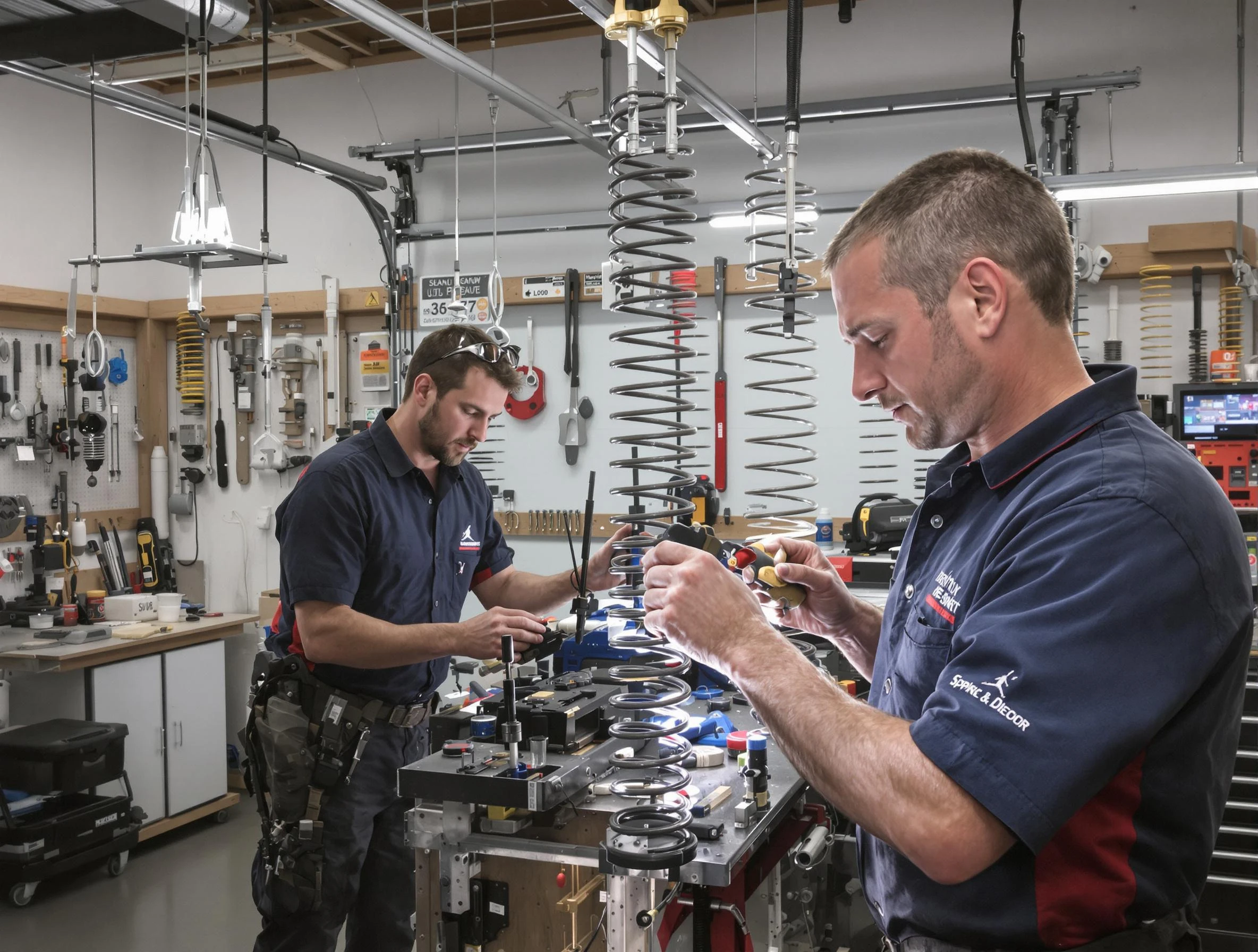 Garage door spring repair service by Calera Garage Door Repair in Calera